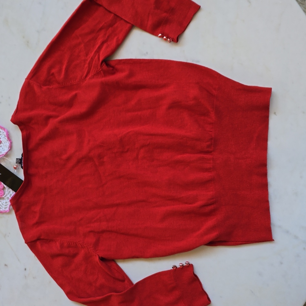 NWT Premise Studio Red Cardigan Size Medium - Picture 6 of 7
